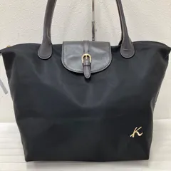 6860 Kitamura2 キタムラ2 トートバッグ 肩掛け ブラック系 黒 無地 Kロゴ ナイロン レザー A4対応 キャリーオン レディース