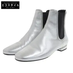 Salvatore Ferragamo サルヴァトーレフェラガモ ガンチーニ レザー サイドゴアブーツ シューズ レディース シルバー 6 6