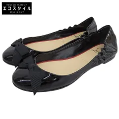 Christian Louboutin クリスチャンルブタン 新品同様 パテント バレエシューズ パンプス レディース 黒 ブラック 35 35