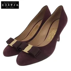 Salvatore Ferragamo サルヴァトーレフェラガモ 美品 スエード ヴァラリボン パンプス レディース ボルドー 6 1/2D 6 1/2D