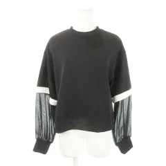 スコットクラブ SCOT CLUB カットソー クルーネック 長袖 シアースリーブ 切り替え バイカラー 9 黒 ブラック /AH25 ■GY99