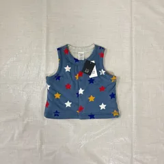 新品 未使用 タグ付き 定価3,900円 baby Gap ベビーギャップ  男の子 赤ちゃん 子供用 ベスト 60㎝ ブルー グレー リバーシブル スター ボーダー 綿100% かわいい おしゃれ ベビー 出産祝い