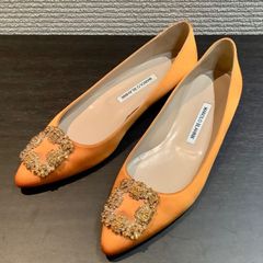 マノロブラニク MANOLO BLAHNIK ハンギシ サラン フラット パンプス