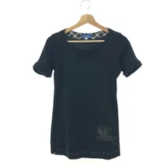 BURBERRY BLUE LABEL バーバリーブルーレーベル 半袖チュニック サイズ:38 ホースロゴプリント/カットソー    ブラック レディース / 241005006848