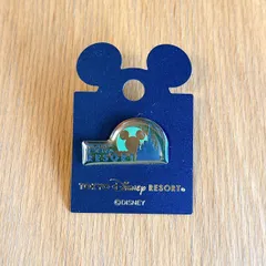 台紙付き★東京ディズニーリゾート ゴールド＆ブルー ロゴ ピンバッジ TDR