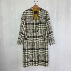 ザラ チェック柄 ツイード コート アウター ウールブレンド