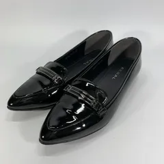 美品◯ REGAL リーガル パンプス エナメル ポインテッドトゥ ブラック 23 黒 ローヒール フラットシューズ