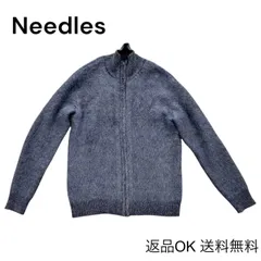 【返品OK】Needles ニードルズ モヘヤ ニット ジップアップ カーディガン メンズ Lサイズ ブルー モヘア【D425601025402フ】のサムネイル
