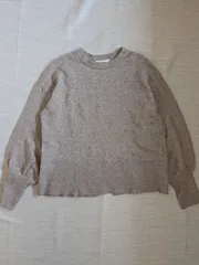 美品 DISCOAT ディスコート ベージュ ニット セーター 起毛 クルーネック 丸首 秋冬 冬服