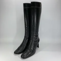 美品◯ BARCLAY バークレー ロングブーツ サイドジップ ブラック 23.5 スクエアトゥ