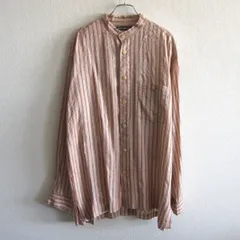 【美品】ISSEY MIYAKE【バンドカラー ストライプ シルクシャツ】4 オーバーシルエット イッセイミヤケ 25111183