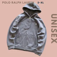 POLO Ralph Lauren ポロ ラルフローレン ロゴ長袖ジップアップフードパーカー フーディー ダークグレー メンズ レディース ユニセックス 輸入