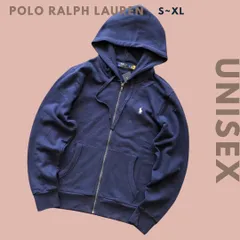 POLO Ralph Lauren ポロ ラルフローレン ロゴ長袖ジップアップフードパーカー フーディー ネイビー メンズ レディース ユニセックス 輸入