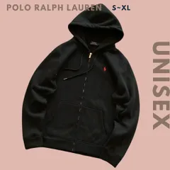 POLO Ralph Lauren ポロ ラルフローレン ロゴ長袖ジップアップフードパーカー フーディー ブラック 黒 メンズ レディース ユニセックス 輸入