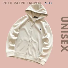 POLO Ralph Lauren ポロ ラルフローレン ロゴ長袖ジップアップフードパーカー フーディー ホワイト メンズ レディース ユニセックス 輸入