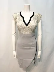 1899 JEWELS ジュエルズ　キャバクラ　ドレス　レース　フラワー　タイト　ミニ　キャバドレス　S