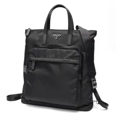プラダ / PRADA　Re-Nylon x サフィアーノレザー トートバッグ / バックパック　2VG098　ナイロン　ブラック 【中古】 商品番号 RI-159625