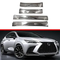 【送料無料】2022年式Lexus NX専用内蔵ドアスカッフプレート｜ステンレス製｜シルバー/ブラック/カーボン調【3色選択可】ZX05