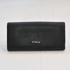 【FURLA】（フルラ）長財布／ロゴ／レザー／ブラック