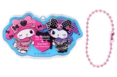 【中古】キーホルダー マイメロディ＆クロミ(ハート中央) アクリルチャーム 「Happyくじ My Melody ＆ Kuromi 50th＆20th Anniversaries」 F賞