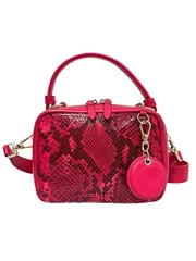 【中古】COLE HAAN コールハーン バッグ 2WAY ブライト ベリー スネーク プリント ピンク＿s08＿セルモアから出品＿s-0441-r08