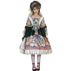 メタモルフォーゼ メアリーはしごレースJSK グリーン 懐古ロリータ