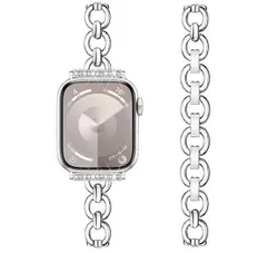 【46mm 45mm 44mm 42mm(Series 3 2 1) 】互換 アップルウォッチバンド 細身Apple Watchバンド 金属製チェーンベルト