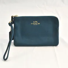 【COACH】（コーチ）ポーチ／レザー／グリーン