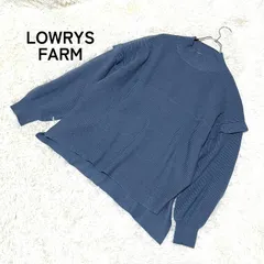 【LOWRYS FARM】ローリーズファーム リブ編み ハイネック ニット セーター ネイビー サイズF