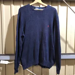 1039 Polo by Ralph Lauren セーター ネイビー XL ポロバイラルフローレン ニット ワンポイント 刺繍ロゴ ポロポニー コットン 古着卸 アメリカ仕入