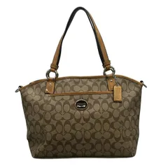 COACH(コーチ) ハンドバッグ ペイトン シグネチャー ポケット トート F19817 ブラウン×ライトブラウン レザー
