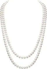 HARGIO(ハルジオ) ロングネックレス パール 長め レディース 人気 結婚式 レディースネックレス パールチェーン アクセサリー ジュエリー ペンダント 上品 可愛い 大人 お洒落 (ホワイト,  チェーン: 約140m 　直径8ｍｍ)