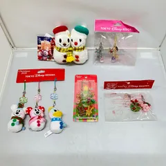 【新品】東京ディズニーリゾート クリスマスストラップ 5点 雪だるまぬいぐるみストラップ  ペアストラップ リースストラップ