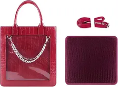 HARGIO(ハルジオ) 痛バッグ 痛バック 小さめ ミニ 2WAY トート トートバッグ ショルダー ショルダーバッグ 可愛い 高級 クロコ柄 (レッド,  Free Size)