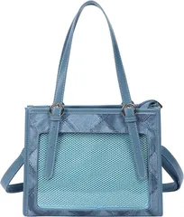 HARGIO(ハルジオ) 痛バッグ おしゃれ 痛バに見えない 小さめ ミニ トート ショルダー 2WAY ショルダーバッグ トートバッグ ハンドバッグ 推し活バッグ 大人 普段使い (ブルー,  Free Size)