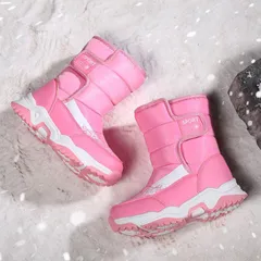 スノーブーツ キッズ ジュニア 子供用 女の子 防寒 撥水 暖かい 裏起毛 滑り止め 履きやすい 雪遊び ウインターブーツ スノーシューズのサムネイル