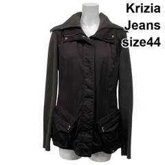 ◆ クリツィア Krizia Jeans ジップアップブルゾン ニット 切替 長袖 異素材 リブ コットン混 I44 S～M 7～9号 レディース S5Y031のサムネイル