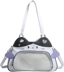 HARGIO(ハルジオ) 痛バッグ ショルダー トート 2way 猫 ねこ ミニ 小さめ ショルダーバッグ トートバッグ 痛バック 推し活バッグ ネコ 猫型 かわいい おしゃれ ぬい ポーチ 人気 (ハチワレ)