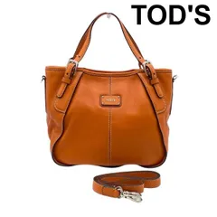 美品 トッズ TOD'S ニュー G ライン サッカ ピッコラ ハンドバッグ ショルダーバッグ 2WAY オレンジ レザー レディース 5E358