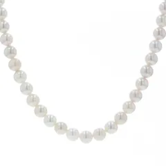 SILVER シルバー ネックレス パール 真珠 6.4mm 一連 フォーマル 冠婚葬祭 シンプル 42cm【新品仕上済】【zz】【中古】