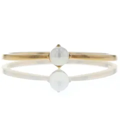 JP K18YG イエローゴールド リング ベビーパール 真珠 2.8mm 一粒 ラウンド シンプル 指輪 11号【新品仕上済】【zz】【中古】