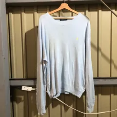 1045 Polo by Ralph Lauren セーター 水色 L ポロバイラルフローレン ニット ワンポイント 刺繍ロゴ ポロポニー コットン 古着卸 アメリカ仕入