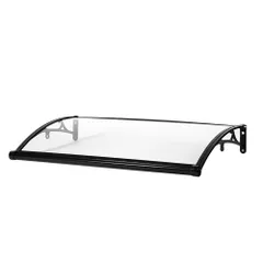 「数量限定セール」 雨よけ屋根庇 ひさし 64*123cm 組立簡単 雨雪対策 テラス 玄関 梅雨対策 住宅用 パティオ日除け【透明】   