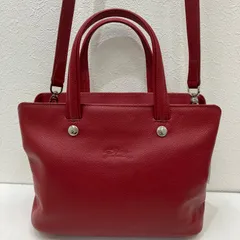 6816　LONGCHAMP　ロンシャン　フローネ　ルフローネ　ル・フローネ　2way　ショルダーバッグ　ハンドバッグ　レザー　レッド　レディース　きれいめ　上品　シンプル　Le Foulounne