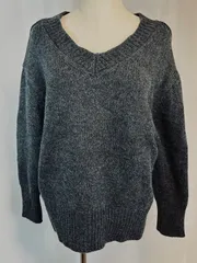 アウターROPEレディース厚手Vネック リブ編みプルオーバー長袖セーター Ｍ