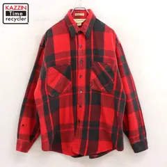 90s USA製 vintage STJOHN'SBAY チェック柄 BIG MAC ダブルネーム ヘビーネル 長袖シャツ メンズ 表記Lサイズ