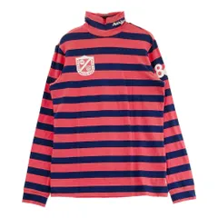 サイズ：2 PEARLY GATES パーリーゲイツ  ハイネック長袖Tシャツ ボーダー柄 レッド系 [240101573209] ゴルフウェア レディース ストスト