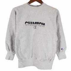 Champion チャンピオン リバースウィーブ 霜降り スウェット ブランドロゴ ホワイト (メンズ M)  O4210 中古 古着