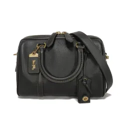 COACH コーチ ルビー サッチェル 25 現行 ナチュラルペブル ミニボストン 2WAY ショルダーバッグ 美品 ブラック ハンドバッグ C8864