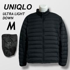 UNIQLO ユニクロ メンズ ウルトラライトダウンジャケット M フェザー  収納袋付き 311-463247 ブラック系 (L06)★